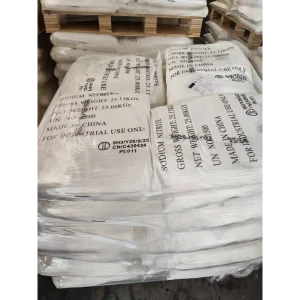 نتريت الصوديوم 25 كجم تعبئة مع منصة