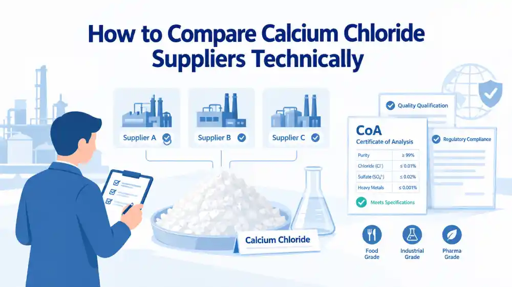 How to Compare Calcium Chloride Suppliers Technically